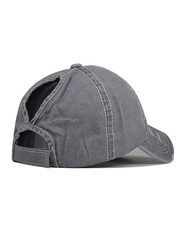 Distressed Wash Pailletten Star Baseball Cap-1