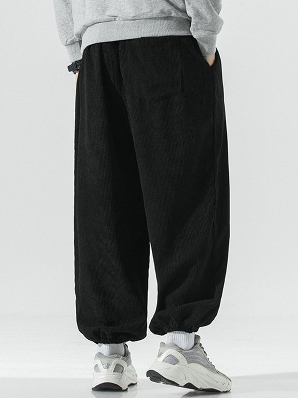 Lockere, lässige Joggerhose aus Cord für Herren-3