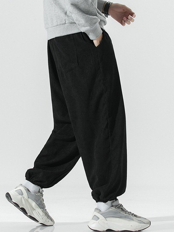 Lockere, lässige Joggerhose aus Cord für Herren-2