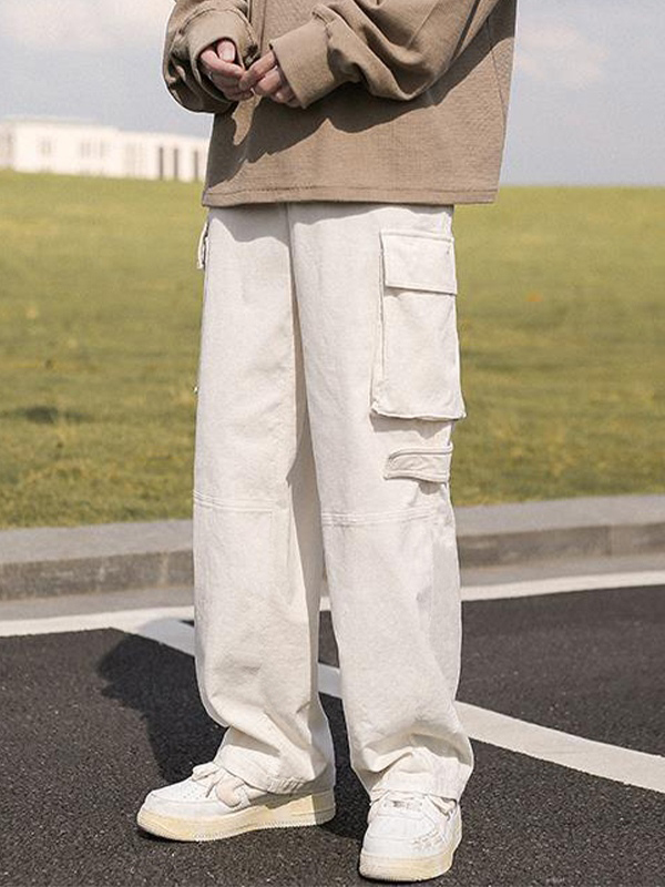 Gerade Cargohose mit aufgesetzter Tasche für Herren-2