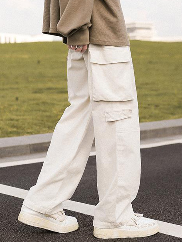 Gerade Cargohose mit aufgesetzter Tasche für Herren-1
