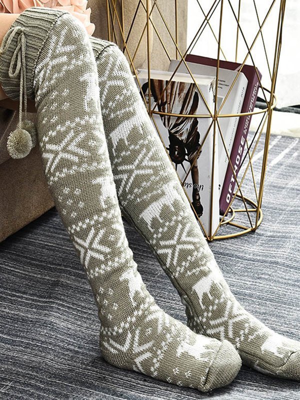 Weihnachts-Jacquard-Kniestrümpfe-1