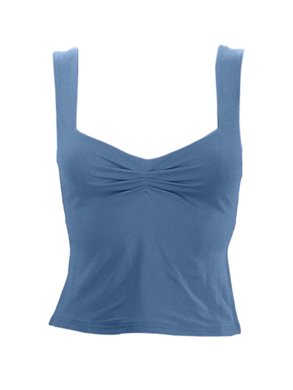 Tief ausgeschnittenes, ärmelloses, verkürztes Tanktop mit Herzausschnitt-3