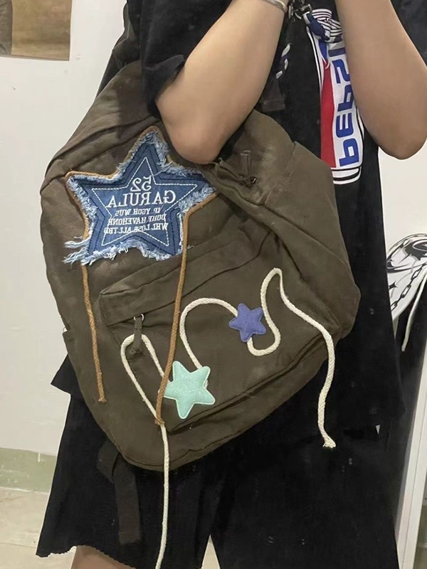 Denim-Stern-Stickerei-Dekor-Canvas-Rucksack-3